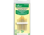 Clover Gold Eye Embroidery Needles - Sizes 3-9 - 16 count