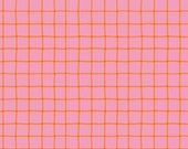 Riley Blake Fabric - 100 Aker Woods by Jill Howarth - C15176-PINK -  1/2 yard - 44" wide - Pink with orange plaid - Pooh Bear