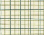 Moda Fabric - I Love Fall Most of All by Deb Strain for Moda - 56145 11 - 1/2 yard - cotton - blue, green and white plaid-I love fall most