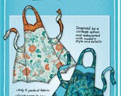 Chatterbox Apron Pattern - by Mary Mulari - One size fits most - Paper Pattern for a vintage apron with modern style and details