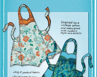 Chatterbox Apron Pattern - by Mary Mulari - One size fits most - Paper Pattern for a vintage apron with modern style and details