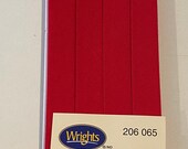 Extra Wide Double Fold Bias Tape - by Wrights  - 1/2 inch - 55 Polyester/45 Cotton - Red 206 065