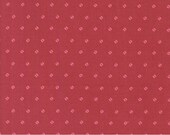 Moda Fabric - A Very Sweet Christmas -  by Bunny Hill Designs for Moda - red with pink circles - 3064 13 - 1/2 yard - Red Christmas fabric