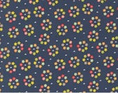 Moda Fabric - Raspberry Summer -  by Sherri and Chelsi - 37695 20 - 1/2 yard - Navy with small flower circles - Cotton Fabric