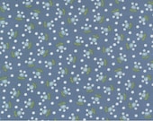 Moda Fabric - Nantucket Summer by Camille Roskelley for Moda - 55266 15 - Med blue with blue and green flowers - 100% cotton - 1/2 yard