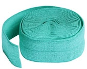 Fold Over Elastic - By Annie - Nylon - 20 mm. (3/4 inch) -Turquoise - 2 yards - Fold Over Elastic