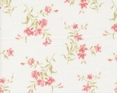 Moda Fabric - Muse by 3 Sisters for Moda - Fabric 44394 11 - 1/2 yard - Cotton Fabric 44" wide  - off white with coral and pink small flower