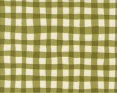 Moda Fabric - Emmitt and Ivy by Sweetwater for Moda - cotton fabric - 1/2 yard - 55693 13 - olive green and white buffalo check - 1/2 yard