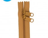 By Annie Double-Slide 30" Handbag Zipper - Nylon Coil - Great for bags and carriers - Color golden brown - 30" handbag zipper