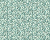 Riley Blake Fabric - New Beginnings  - by Sandy Gervais - C15754 Mist - Blossoms - light teal with teal and white flowers - 1/2 yard