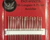Richard Hemming Betweens Needles - Sizes 9 - 20 count - hand quilting needles - for fine and short detalied stitching and hand quilting