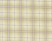 Moda Fabric - A Very Sweet Christmas -  by Bunny Hill Designs for Moda - green and off white plaid - 3067 13 - 1/2 yard - Green plaid fabric
