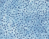 Moda Fabric - Sunshine and Blue Skies 39830 15 - Create Joy Project by Laura Muir - 1/2 yard - blue on lt. blue w vines and leaves - Cotton