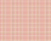 Riley Blake Fabric - Love Me More - by Lisa Audit - C15634 - color coral - 1/2 yard - coral with pastel plaid lines - Riley Blake