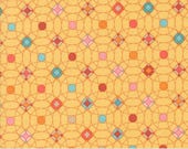 Moda Fabric - Sunday Brunch by Basic Grey - gold with circles and dots - 1/2 yard - 30753 15 - Yellow gold with circle design -Cotton Fabric