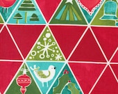 Moda Fabric - Winterly by Robin Pickens - 48765 15 - Cotton -red, green, and aqua with triangles Christmas items - Winterly - 1/2 yard