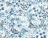 Moda Fabric - Moody Bloom Fabric 8444 14D - Create Joy Project by Laura Muir - Blue Floral - Cotton Fabric - 44" - 1/2 yard