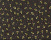 Moda Fabric - Emmitt and Ivy by Sweetwater for Moda - cotton fabric - 1/2 yard - 55692 17 - black with green Christmas trees - 1/2 yard