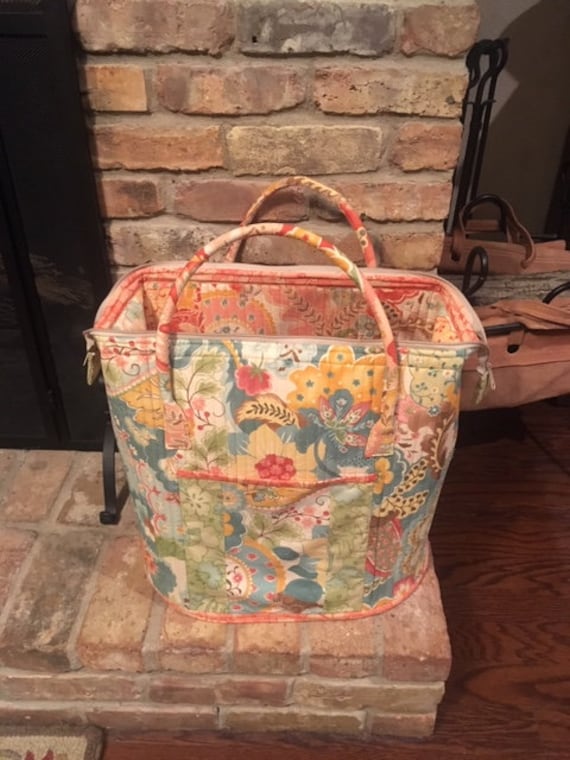 Poppins Bag Pattern by Aunties Two Patterns Paper Pattern and Metal Stays Large Zipper Top Bag Large carry on size bag pattern Etsy