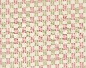 Moda Fabric - Emmitt and Ivy by Sweetwater for Moda - cotton fabric - 1/2 yard - 55697 11 - off white with a red and green weave motif