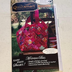 Mondo Bag by Quiltsmart - A paper pattern for a very large bag - simple technique - printed interfacing - Charm Pack Friendly