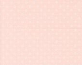 Moda Fabric - Cottage Charm - by Heather Briggs - 1/2 yard - 31755 14 - light peach with off white flower buds and grid - cotton fabric