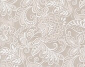 Moda Fabric - Muse by 3 Sisters for Moda - Fabric 44391 15 - 1/2 yard - Cotton Fabric 44" wide  - stone with  off white paisley floral print
