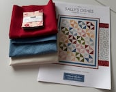 Sally's Dishes Mini Quilt Kit - Sally's Stitches fabric by Betsy Chutchian - Mini quilt measures 15 1/2" x 18 1/2" - quilt top and binding