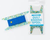 The Original Quilt Binding Spool byStitch Supply Co - Fast and Easy Way to store Binding for a Quilt - Teal Glitter - 5.75" x 2.5"-acrylic