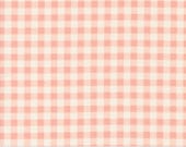 Moda Fabric - Cottage Charm - by Heather Briggs - 1/2 yard - 31757 35 - light coral and ivory checks - cotton fabric - 44" wide
