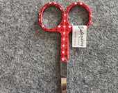 Embroidery scissors - Patriotic - red with white and blue stars - 3 1/2 inches - Small thread snips - Embroidery scissors with stars