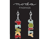 Peace and Jolly Enamel Zipper Pulls - by Sweetwater -  .75"x2.5' - Metal and Enamel Zipper charms - Peace and Jolly