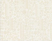 Moda Fabric - Sunday Brunch by Basic Grey - 1/2 yard - 30755 11 - ivory with beige floral design - Cotton Fabric - ivory and beige