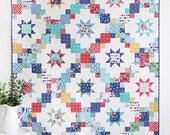 Brightly Quilt Pattern - by Cluck Cluck Sew - A Paper Pattern - layer cake, fat quarters or scraps friendly quilt size 60x72 - layer cake