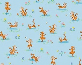 Riley Blake Fabric - 100 Aker Woods by Jill Howarth - C15173 sky - 1/2 yard - 44" wide - sky blue with bouncing tiggers - Pooh Bear
