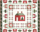 Holly Lane Quilt Kit with Mistletoe and Holly Fabric by Riley Blake - 71"x71" - incl fabric for quilt top & binding - Quilt Kit