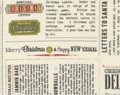 Moda Fabric - Emmitt and Ivy by Sweetwater for Moda - cotton fabric - 1/2 yard - 55690 11 - ivory with words, ads, snowmen - 1/2 yard