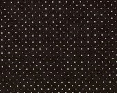 Moda Fabric - Essential Dots - Jet Black color - 1/2 yard  - 8654 - 41 Jet Black with white dots - Cotton Fabric