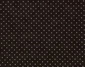 Moda Fabric - Essential Dots - Jet Black color - 1/2 yard  - 8654 - 41 Jet Black with white dots - Cotton Fabric