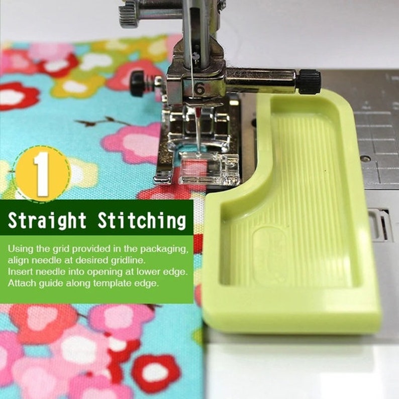 Clover 6-in-1 Stick 'n Stitch Guide A reusable guide that sticks to your sewing machine to help you sew straight image 1