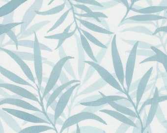 Moda Fabric - Chickadee Fabric 39737 11 - Create Joy Project by Laura Muir - Zephyr Feather wht background - Cotton Fabric - 44" - 1/2 yard