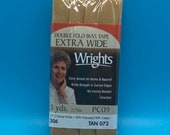 Extra Wide Double Fold Bias Tape - by Wrights  - 1/2 inch - 55 Polyester/45 Cotton -  Tan 206 073