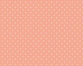 Riley Blake Fabric - New Beginnings  - by Sandy Gervais - C15753 Apricot - Tile - Apricot with white tile design - 1/2 yard - Cotton Fabric