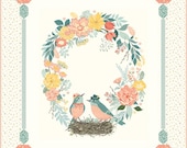 New Beginnings Quilt Kit with New Beginnings Fabric by Sandy Gervais RBD-58"x65" - incl fabric for quilt top & binding - Teal print border