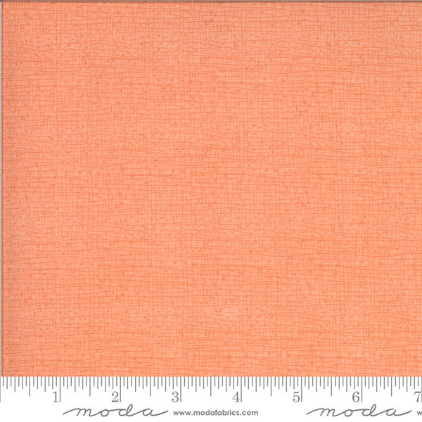 Moda Fabric - Solana by Robin Pickens - 48626 139 - Cotton Fabric - Peach almost solid 44" wide - Thatched Peach 1/2 yard