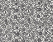 Moda Fabric - Late October by Sweetwater for Moda - 100% cotton fabric - 1/2 yard - 55590 23- off white with black paisleys - 1/2 yard