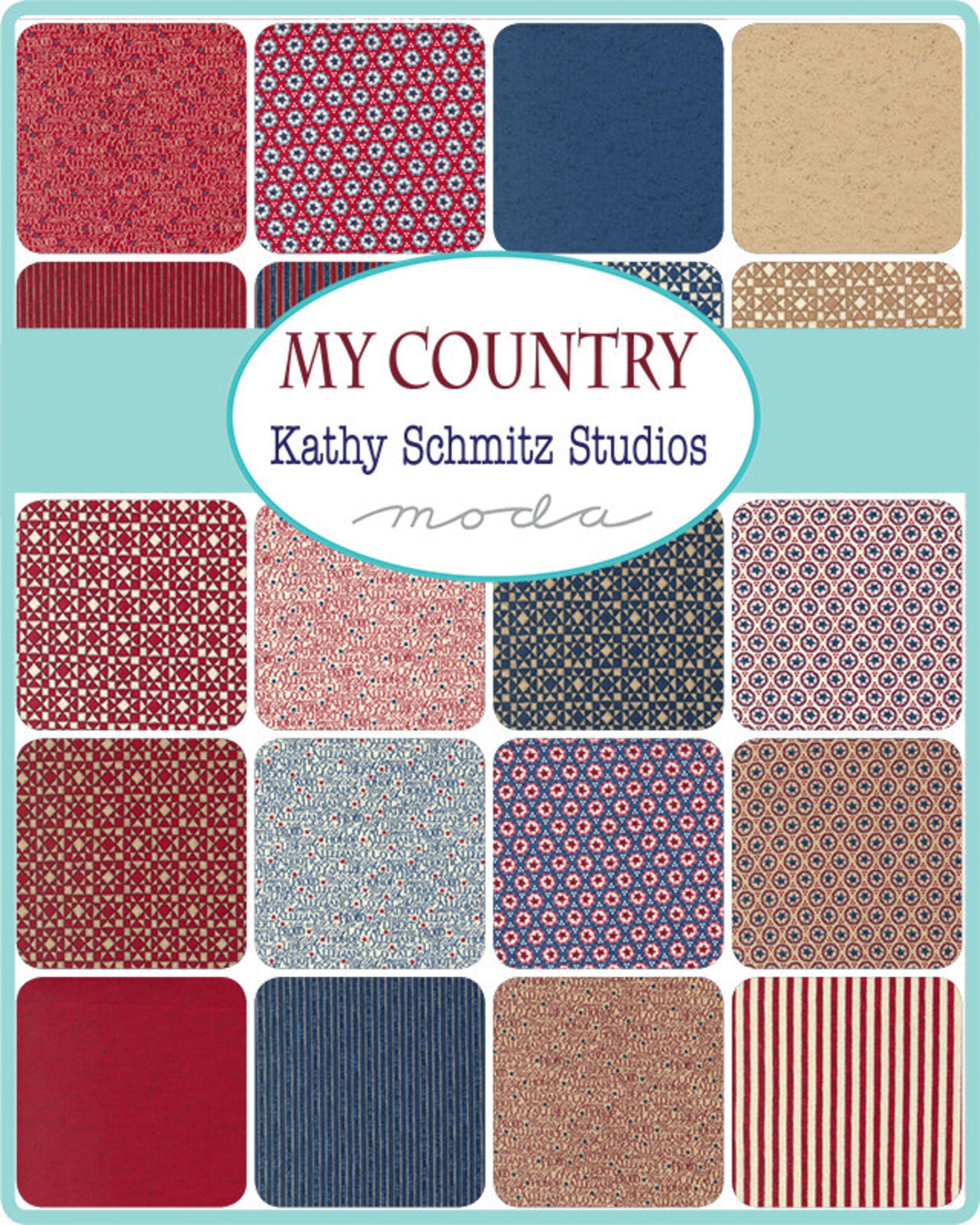 Moda Fabric My Country by Kathy Schmitz for Moda 7046 14 Etsy