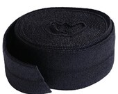 Fold Over Elastic - By Annie - Nylon - 20 mm. (3/4 inch) - Black - 2 yards - Fold Over Elastic