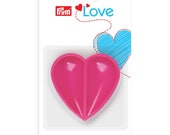 Prym Magnetic Pincushion - Hot Pink Heart with white dots - Holds straight pins for sewing- 3"x3"-Divided for organizing different types