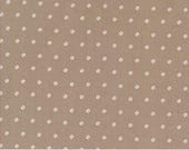 Moda Fabric - A Very Sweet Christmas -  by Bunny Hill Designs for Moda - taupe with off white circles - 3064 22 - 1/2 yard - taupe and white
